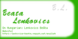 beata lenkovics business card