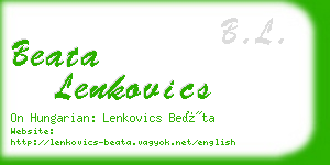 beata lenkovics business card